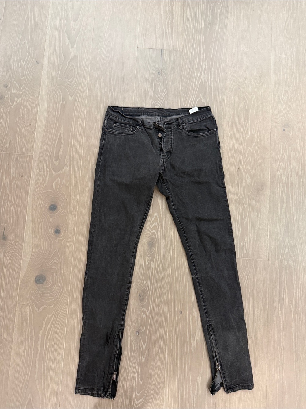 MNML Women's Black Skinny Jeans with Ankle Zips